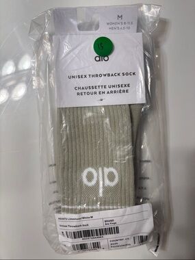 ALO Yoga Unisex Throwback Sock in Limestone and White